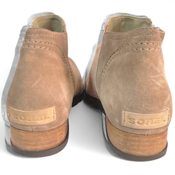 Sorel Major Low Women's Cream Beige Canvas & Suede Ankle Side Zip Bootie Sz 9 - Picture 3 of 7